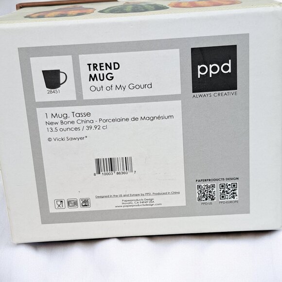 Vicki Sawyer Out Of My Gourd Birds Mug PPD Co Sparrow Mockingbird Art in box - Picture 13 of 16